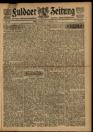 Erste Ausgabe vom Samstag, den 07. November 1903.