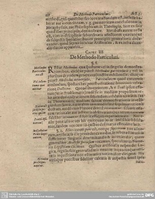 Caput III. De Methodo Particulari.