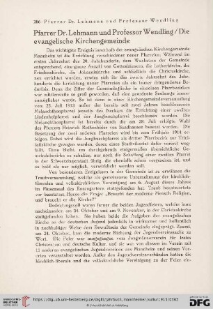 1: Die evangelische Kirchengemeinde
