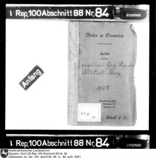 Revidiertes Schatzregister des Amts Iburg