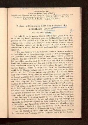 Weitere Mittheilungen über den Stabkranz des menschlichen Grosshirns