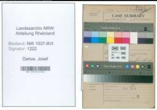 Entnazifizierung Josef Darius , geb. 14.08.1905 (Metzger)