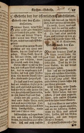 27-28, 5. Gebethe bey der oeffentlichen Catechisation