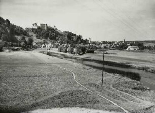 Harburg. Stadtansicht mit Wörnitz und Burg von Südost