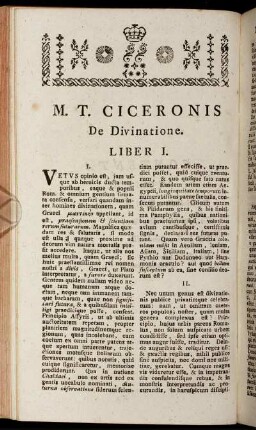 M. T. Ciceronis De Divinatione.