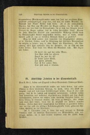 Schriftliche Arbeiten in der Elementarklasse