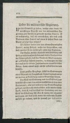 9. Ueber die militairische Regierung