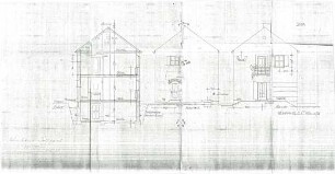 Döllgast, Hans; Augsburg (Bayern); Wohnhaus Fritz Döllgast - Schnitt; Ansichten