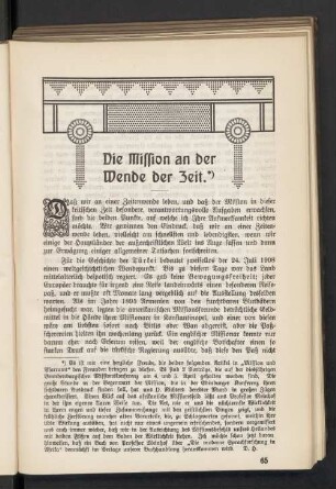 Die Mission an der Wende der Zeit
