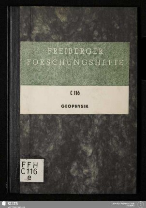 Geophysikalisches Sonderkolloquium am 6. Dezember 1960 in Freiberg