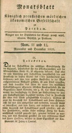 Num. 11 und 12. November und December 1825.