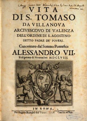 Vita del beato Tomaso di Villanova