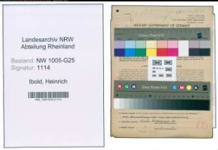 Entnazifizierung Heinrich Ibold , geb. 01.06.1896 (Versandleiter)