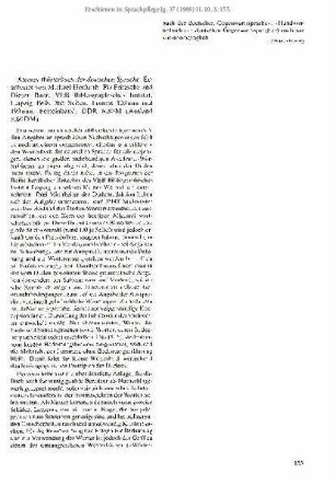Kleines Wörterbuch der deutschen Sprache. Erarbeitet von Michael Herfurth, Pia Fritzsche und Dieter Baer. VEB Bibliographisches Institut, Leipzig 1988. 365 Seiten, Format 120 mm mal 190 mm, Festeinband, DDR 8,80 M (Ausland 8,80 DM). [Rezension]