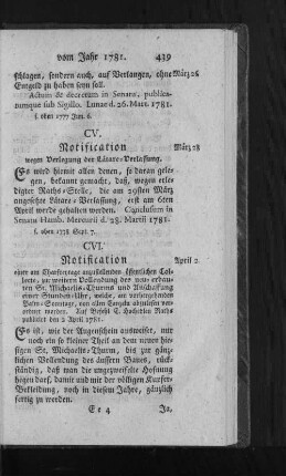 CVI. Notification