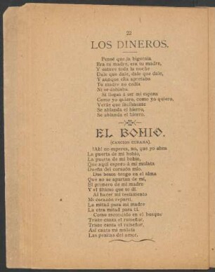 El bohio. : (Canción cubana).