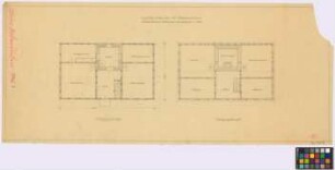 Klein-Rodensleben ([Landkreis Wanzleben]): Gehöft Zabel. Wohnhaus (Grundriss des Erdgeschosses, Grundriss des Obergeschosses)