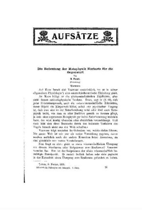 Die Bedeutung der Metaphysik Herbarts für die Gegenwart : (Fortsetzung)