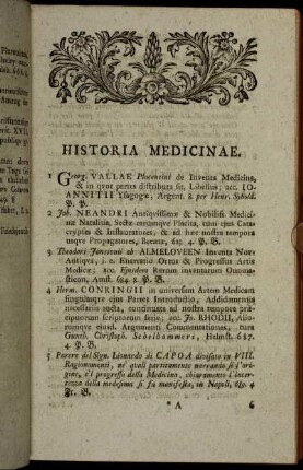 Historia Medicinae. - Medici veteres.