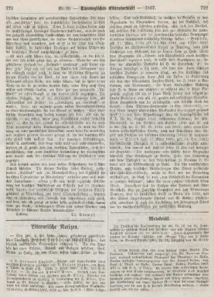 721-722 Literarische Notizen