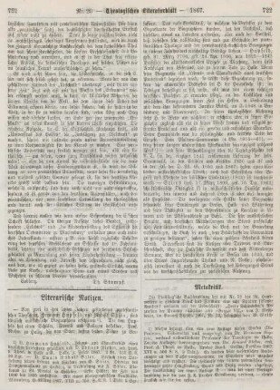 721-722 Literarische Notizen