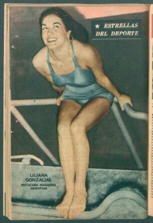 Liliana Gonzalias, destacada nadadora argentina - [Fotografía] : Estrellas del deporte