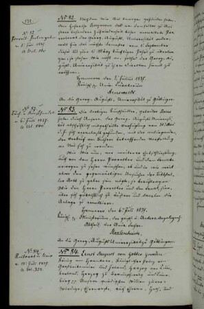 Berufung des ordentlichen Professors Bergmann zum Prorektor des Wintersemesters 1837/38.
