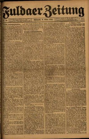 Ausgabe vom Mittwoch, den 31. März 1920.