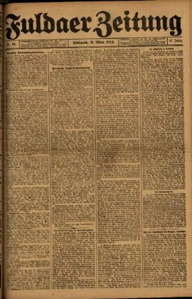 Ausgabe vom Mittwoch, den 31. März 1920.