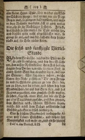 Die sechs und funffzigste Viertel-Stunde. - Die sechzigste Viertel-Stunde.