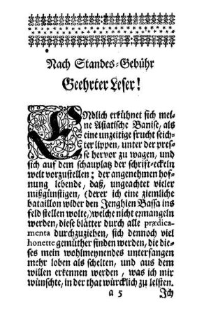 Nach Standes-Gebühr Geehrter Leser!