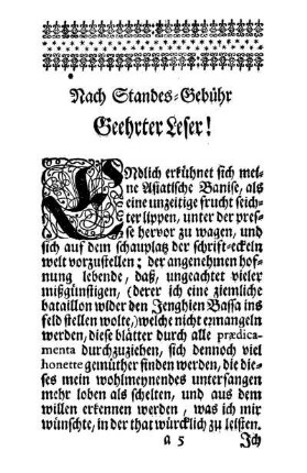 Nach Standes-Gebühr Geehrter Leser!