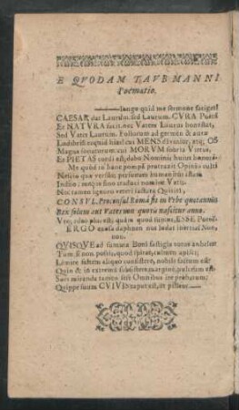 E Quodam Taubmanni Poematio.
