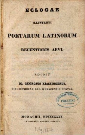 Eclogae illustrium poetarum Latinorum recentioris aevi
