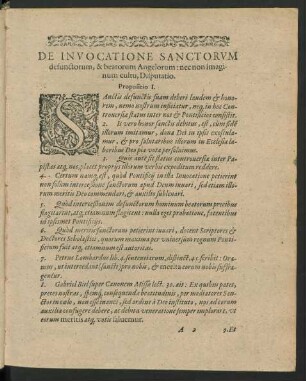 De Invocatione Sanctorum defunctorum, & beatorum Angelorum: nec non imaginum cultu, Disputatio.