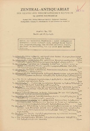 Nr. 773: Recht und Wirtschaft