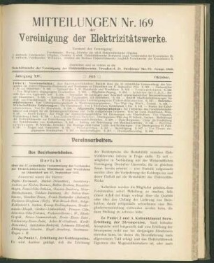Mitteilung Nr. 169. Jg. 14, Oktober 1915