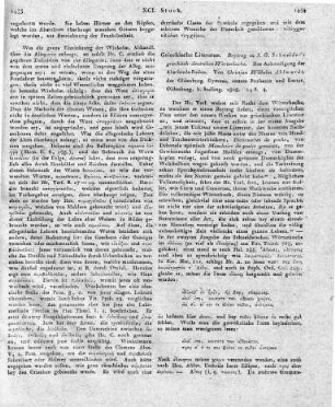 Griechische Literatur. Beytrag zu J. G. Schneider's griechisch-deutschen Wörterbuche. Zur Ankündigung der Abschieds-Reden. Von Christian Wilhelm Ahlwardt, des Oldenburg, Gymnas. erstem Professor und Rector, Oldenburg, b. Stalling. 1808. 24 S. 4.