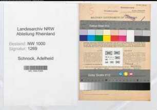 Entnazifizierung Adelheid Schnock, geb. 10.03.1917 (Arzthilfe)