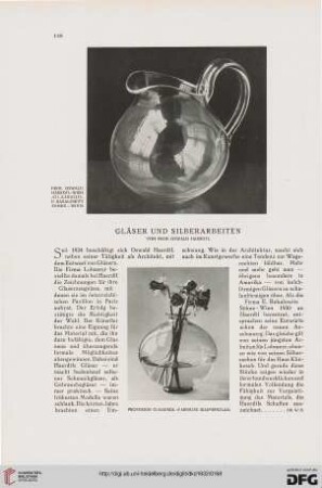 Gläser und Silberarbeiten