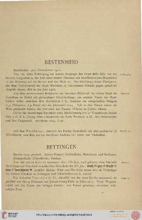 Bestenheid, Bettingen, Boxthal, Bronnbach