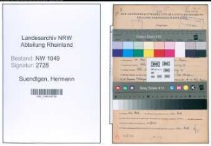 Entnazifizierung Hermann Suendtgen , geb. 18.05.1895 (Kaufmaennischer Angestellter)