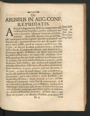 De Abusibus In Aug. Conf. Repudiatis.