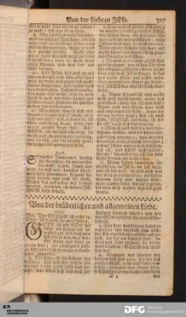 Von der brüderlichen und allgemeinen Liebe.
