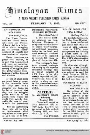 No. XXVII (17 February 1962)