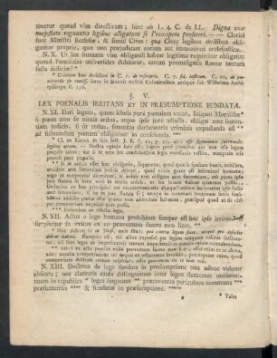 §. V. Lex Poenalis Irritans Et In Praesumptione Fundata