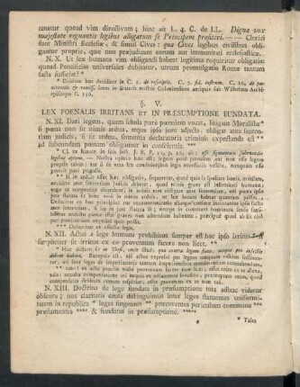 §. V. Lex Poenalis Irritans Et In Praesumptione Fundata