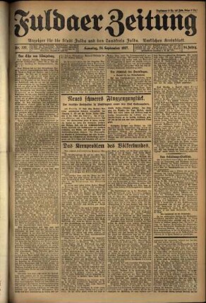 Ausgabe vom Samstag, den 24. September 1927.