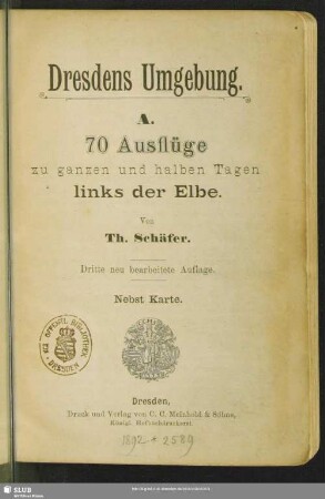 2,A: Dresdens Umgebung A : 70 Ausflüge zu ganzen und halben Tagen links der Elbe