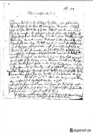 19: Brief von Karl Wilhelm Ramler an Johann Wilhelm Ludwig Gleim
